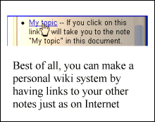 Note taking with links