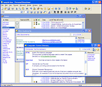 Index Window with Article Windows (large screen)