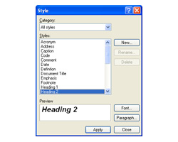 Styles Dialog Screenshot